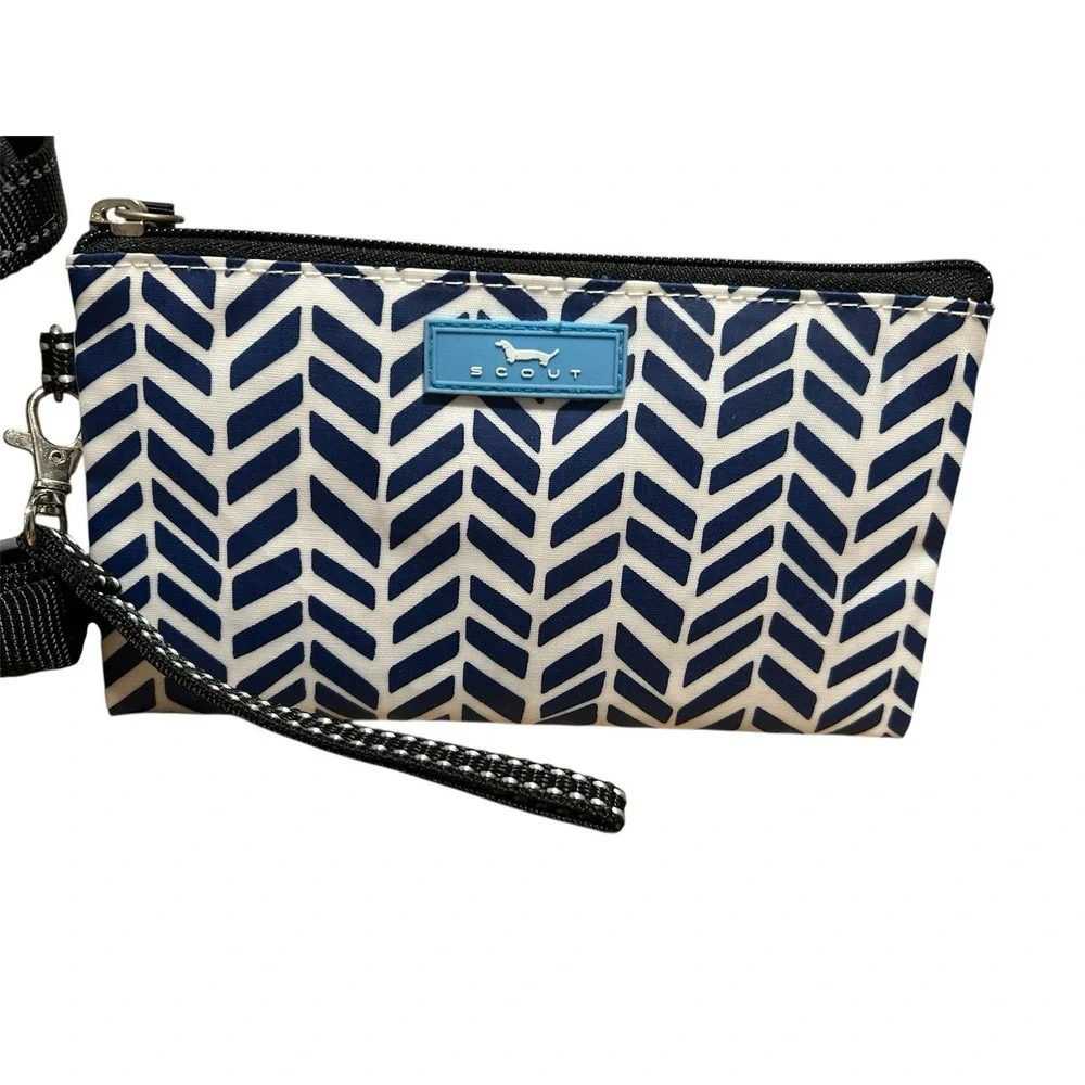PawSafe No Pull Dog Harness & SCOUT Wristlet Pouch Set Navy Blue White New